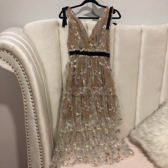 Self-Portrait Nude Star Night Out Dress - Picture 8 of 8